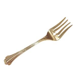 F.B. Rogers Gold SERVING FORK Chippendale Gold Electroplate HOLIDAY Wedding VNTG